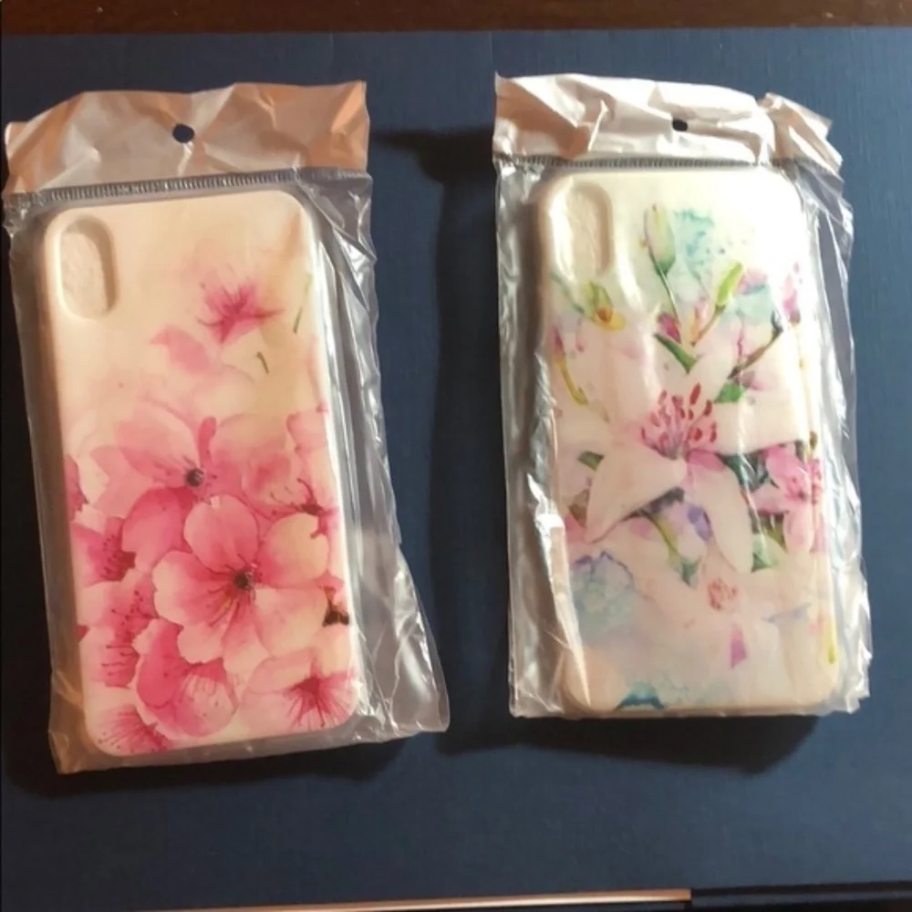 2 New Floral iPhone X Cell Phone Cases